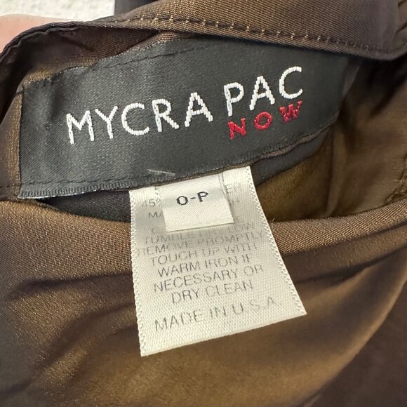 Mycra Pac Donatella Jacket Women S 6/8 Brown Black Reversible Coat Pleated Hood - Picture 7 of 10